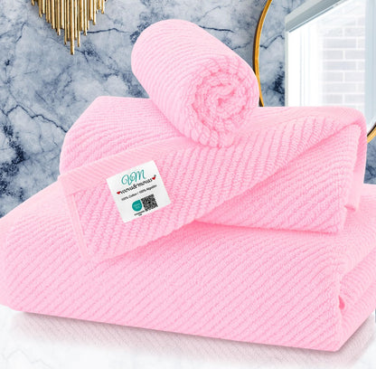 Cotton Bath Towel Set 6 Piece Soft Quick Dry Bathroom Towels Large Gift Set