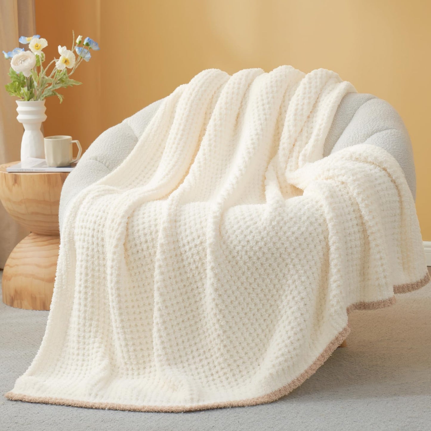Waffle Throw Blanket Ultra Soft Lightweight Couch Bed Sofa Blanket