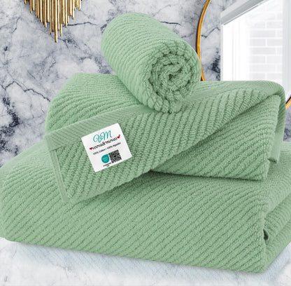 Cotton Bath Towel Set 6 Piece Soft Quick Dry Bathroom Towels Large Gift Set