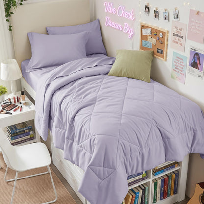 Comforter Set 7 Piece Bed in a Bag All Season Down Alternative Bedding