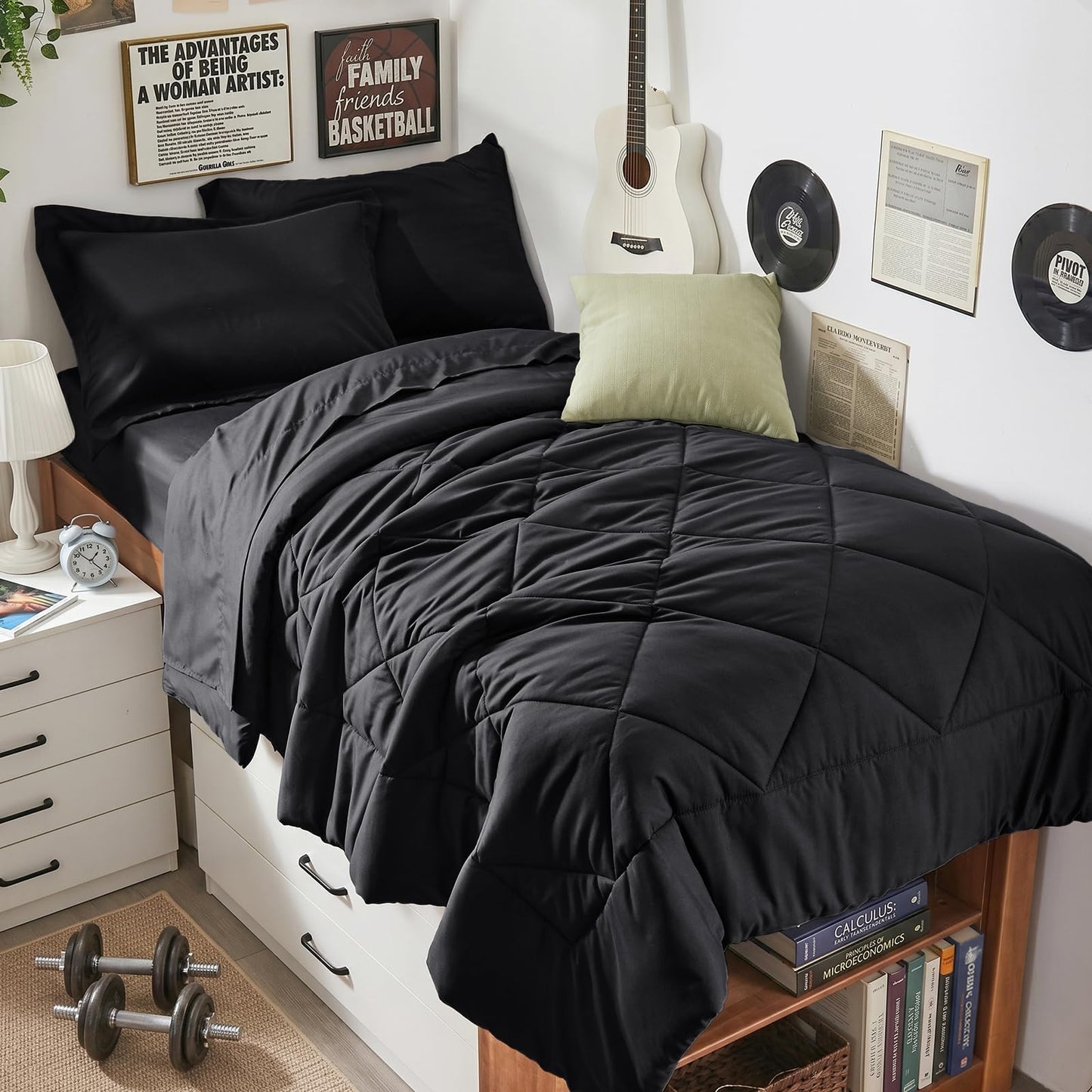 Comforter Set 7 Piece Bed in a Bag All Season Down Alternative Bedding