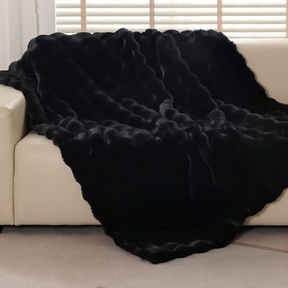 Fluffy Faux Fur Throw Blanket Soft Plush Thick Couch Bed Blanket