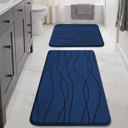 Memory Foam Bath Rug Set Non Slip Absorbent Quick Dry Bathroom Mat