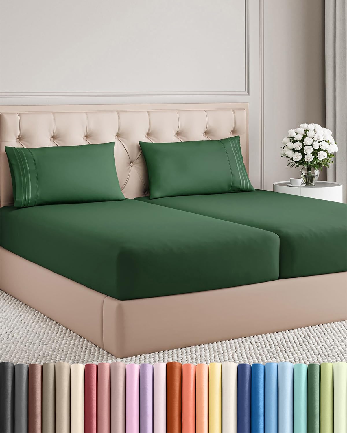 Cooling Sheet Set 4 Piece Ultra Soft Deep Pocket Breathable Bedding