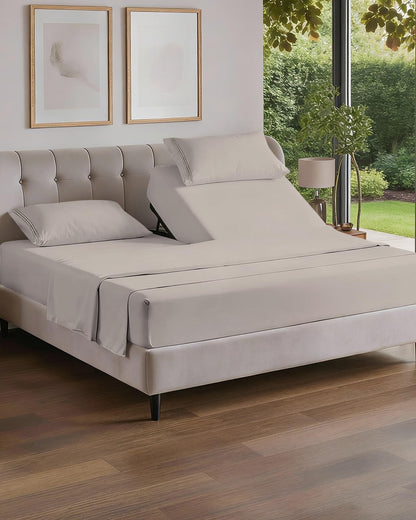 Cooling Sheet Set 4 Piece Ultra Soft Deep Pocket Breathable Bedding