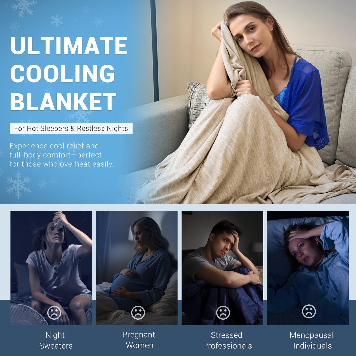 Cooling Blanket Lightweight Breathable Summer Sleep Blanket