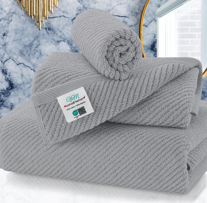 Cotton Bath Towel Set 6 Piece Soft Quick Dry Bathroom Towels Large Gift Set