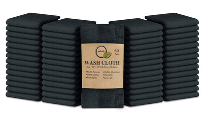 Cotton Washcloth Set 24 Pack Soft Absorbent Face Towels Ring Spun 12x12