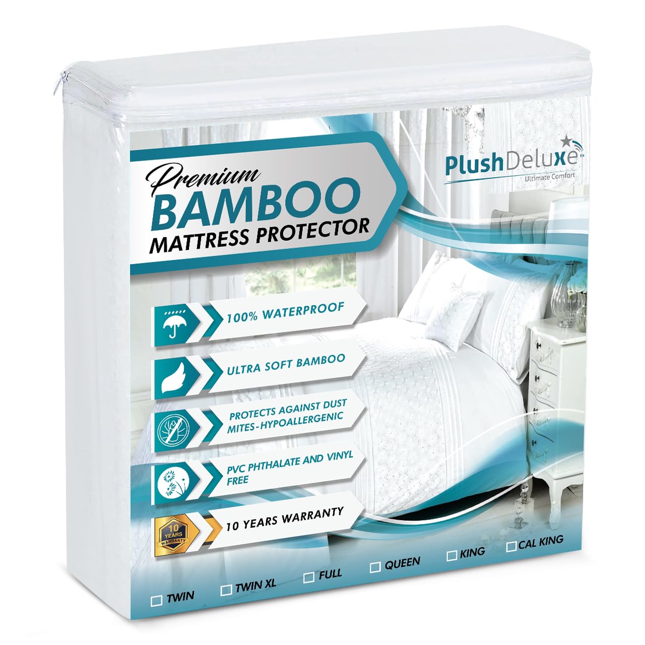 Bamboo Waterproof Mattress Protector Ultra Soft Breathable Deep Pocket Bed Cover