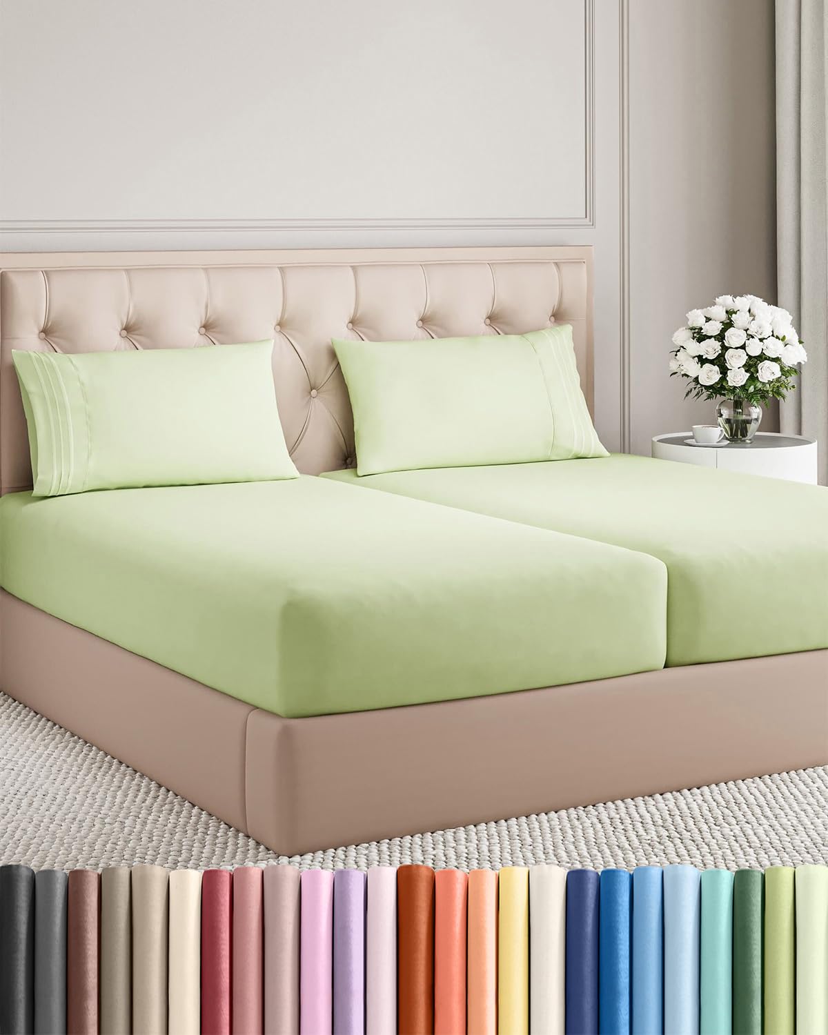 Cooling Sheet Set 4 Piece Ultra Soft Deep Pocket Breathable Bedding
