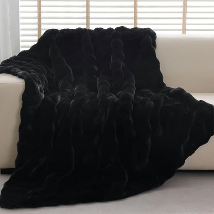 Fluffy Faux Fur Throw Blanket Soft Plush Thick Couch Bed Blanket