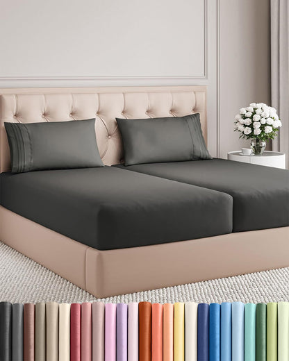 Cooling Sheet Set 4 Piece Ultra Soft Deep Pocket Breathable Bedding