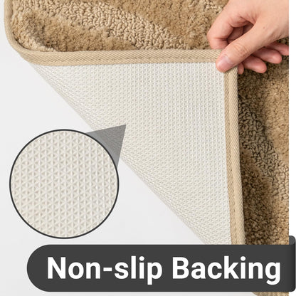 Plush Microfiber Bath Rug Non Slip Absorbent Bathroom Floor Mat Machine Washable