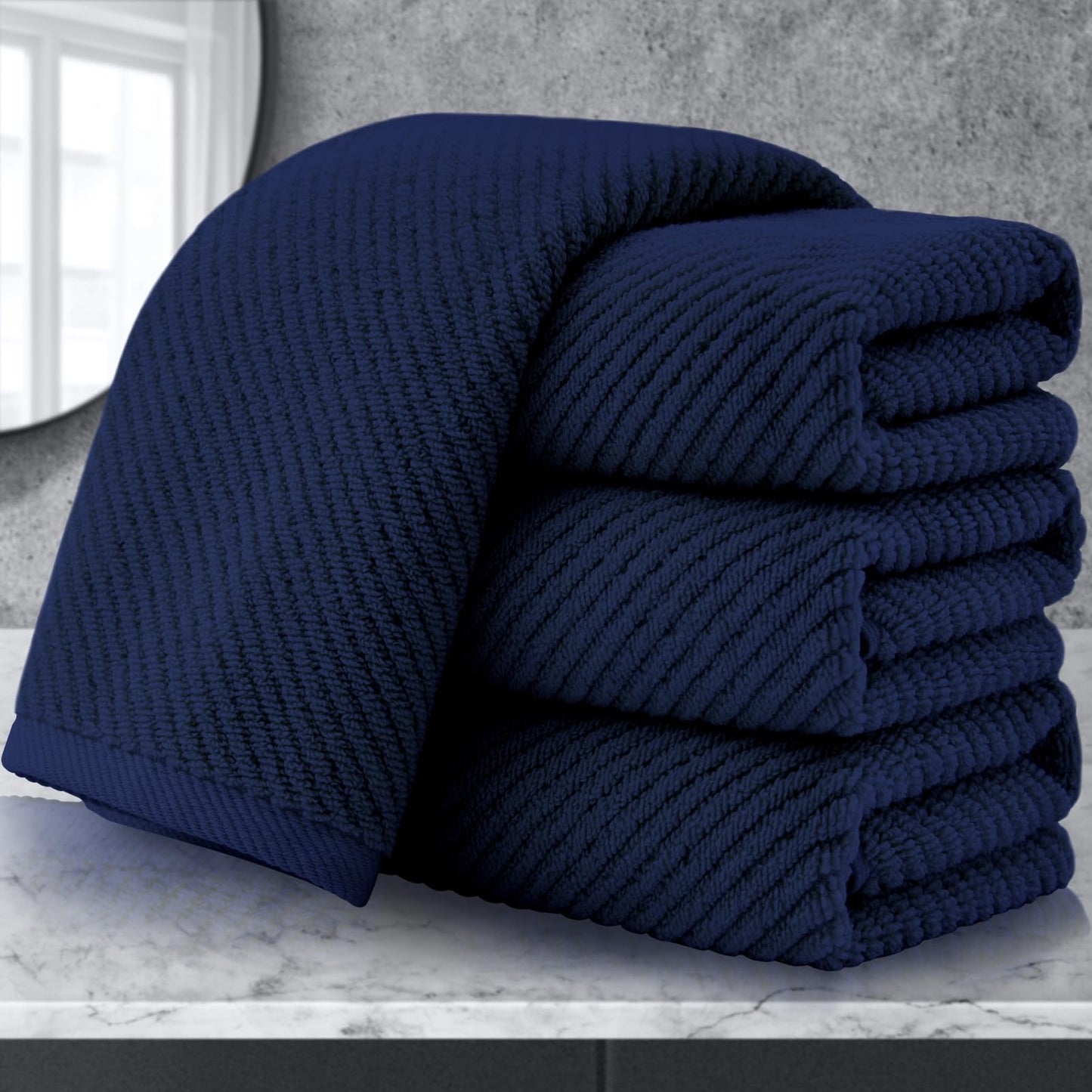 Cotton Bath Towel Set 6 Piece Soft Quick Dry Bathroom Towels Large Gift Set
