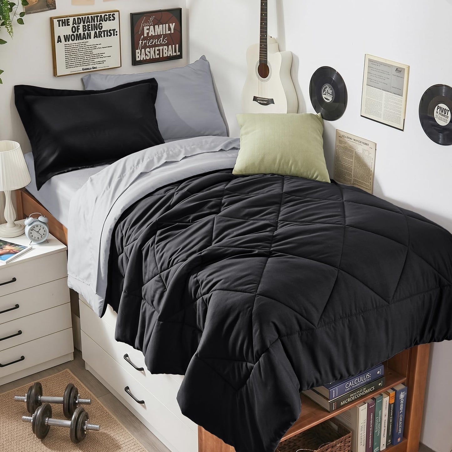 Comforter Set 7 Piece Bed in a Bag All Season Down Alternative Bedding