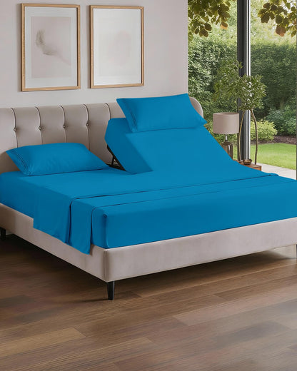 Cooling Sheet Set 4 Piece Ultra Soft Deep Pocket Breathable Bedding