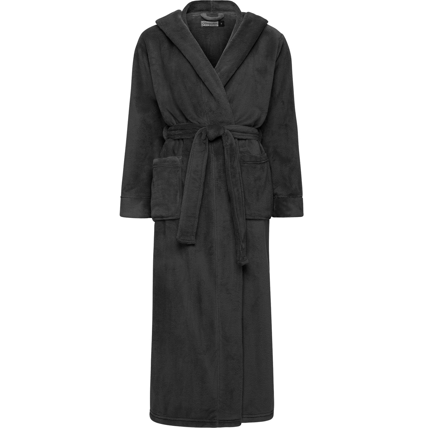 Plush Fleece Hooded Bathrobe Women Long Plus Size Soft Lounge Robe