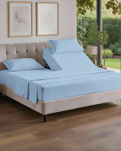 Cooling Sheet Set 4 Piece Ultra Soft Deep Pocket Breathable Bedding