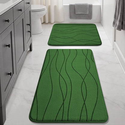 Memory Foam Bath Rug Set Non Slip Absorbent Quick Dry Bathroom Mat