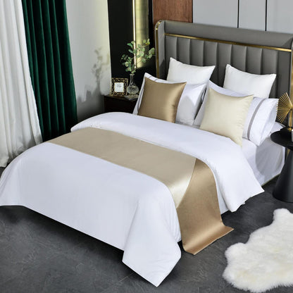 Patchwork Bed Runner Decorative Bedding Scarf Hotel Home Accent