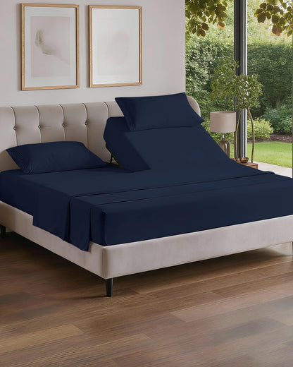 Cooling Sheet Set 4 Piece Ultra Soft Deep Pocket Breathable Bedding