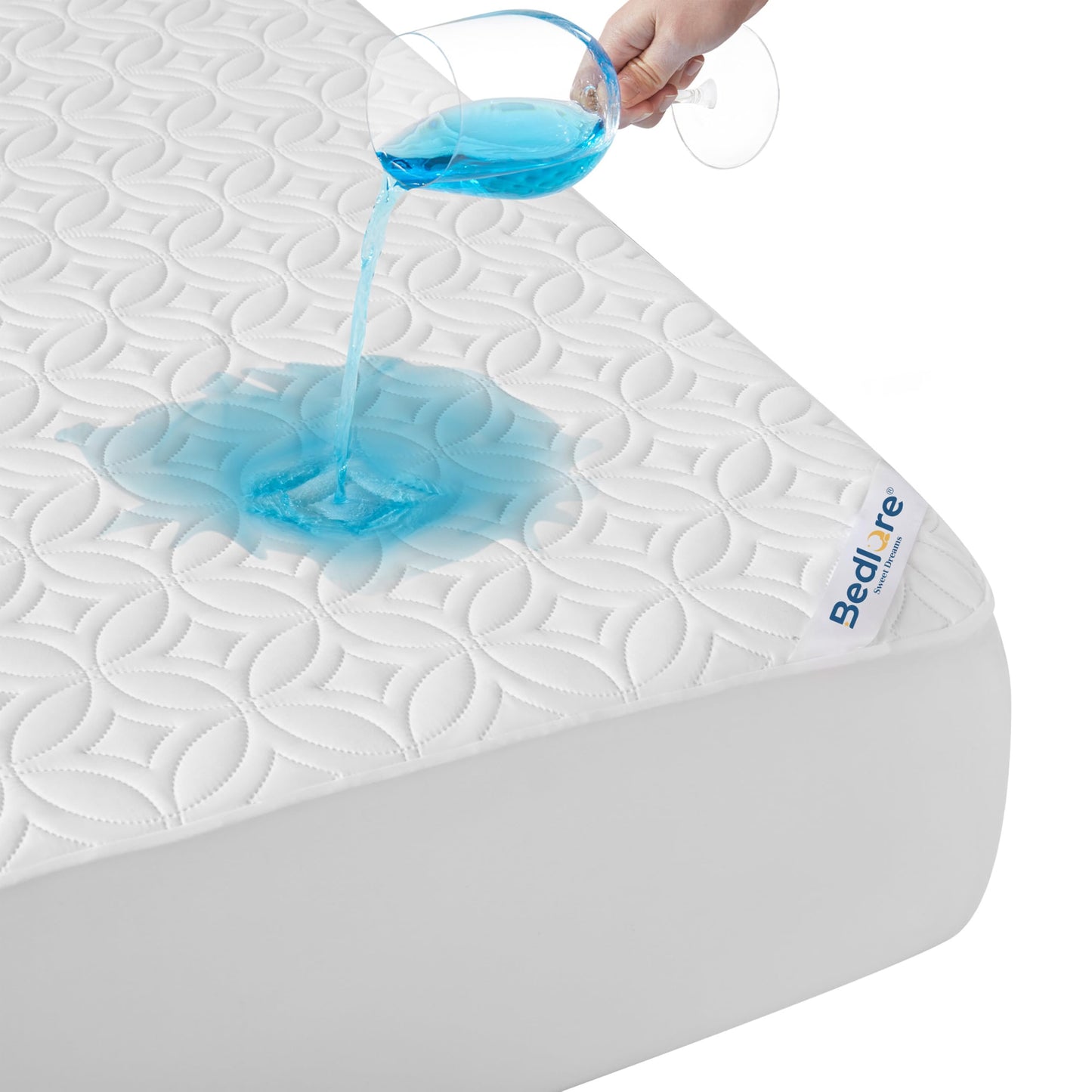Quilted Waterproof Mattress Protector Deep Pocket Breathable Fitted Mattress Cover