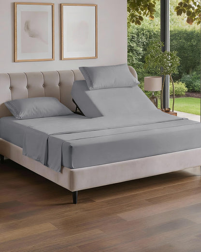 Cooling Sheet Set 4 Piece Ultra Soft Deep Pocket Breathable Bedding