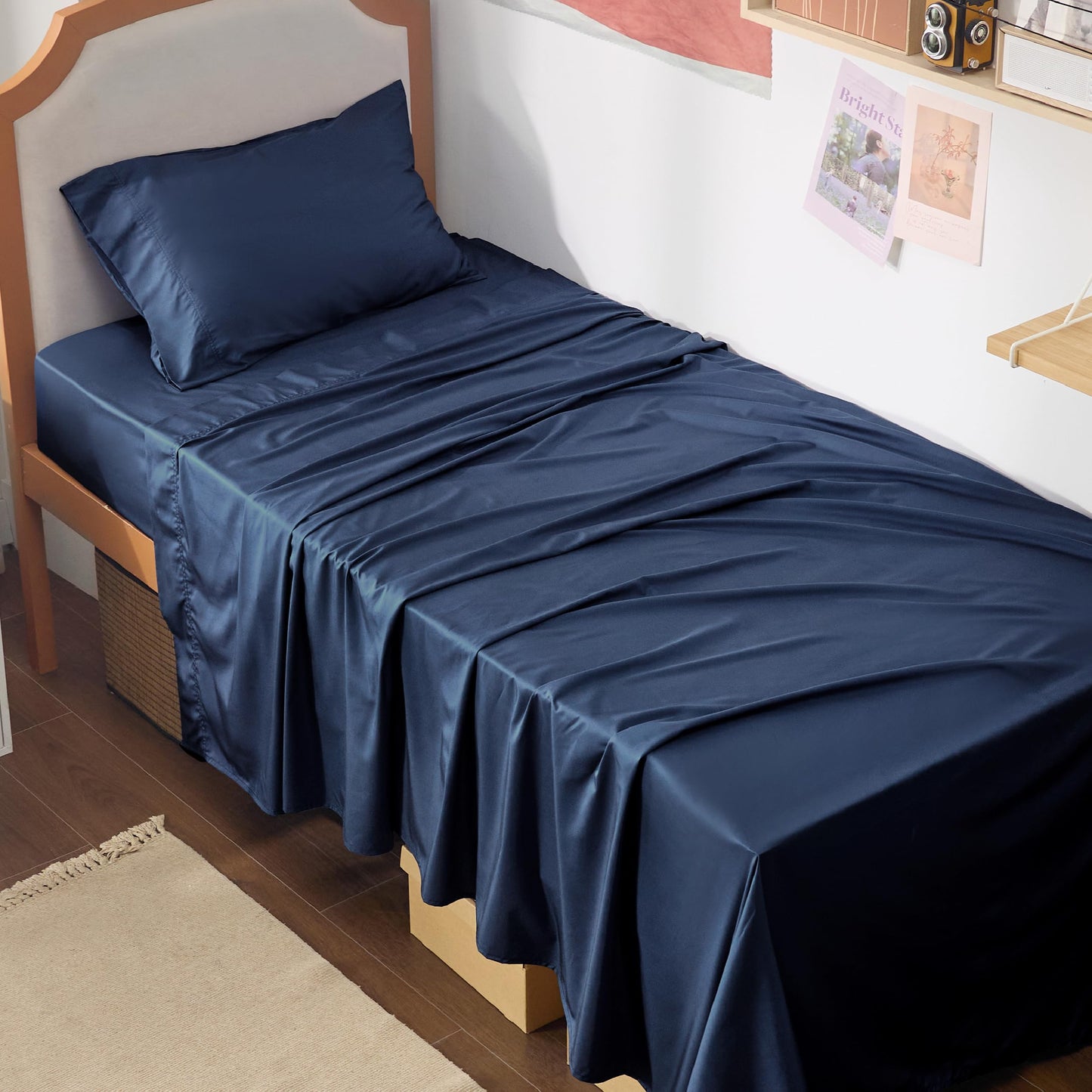 Bamboo Cooling Sheet Set Deep Pocket Silky Breathable Hotel Luxury Bedding