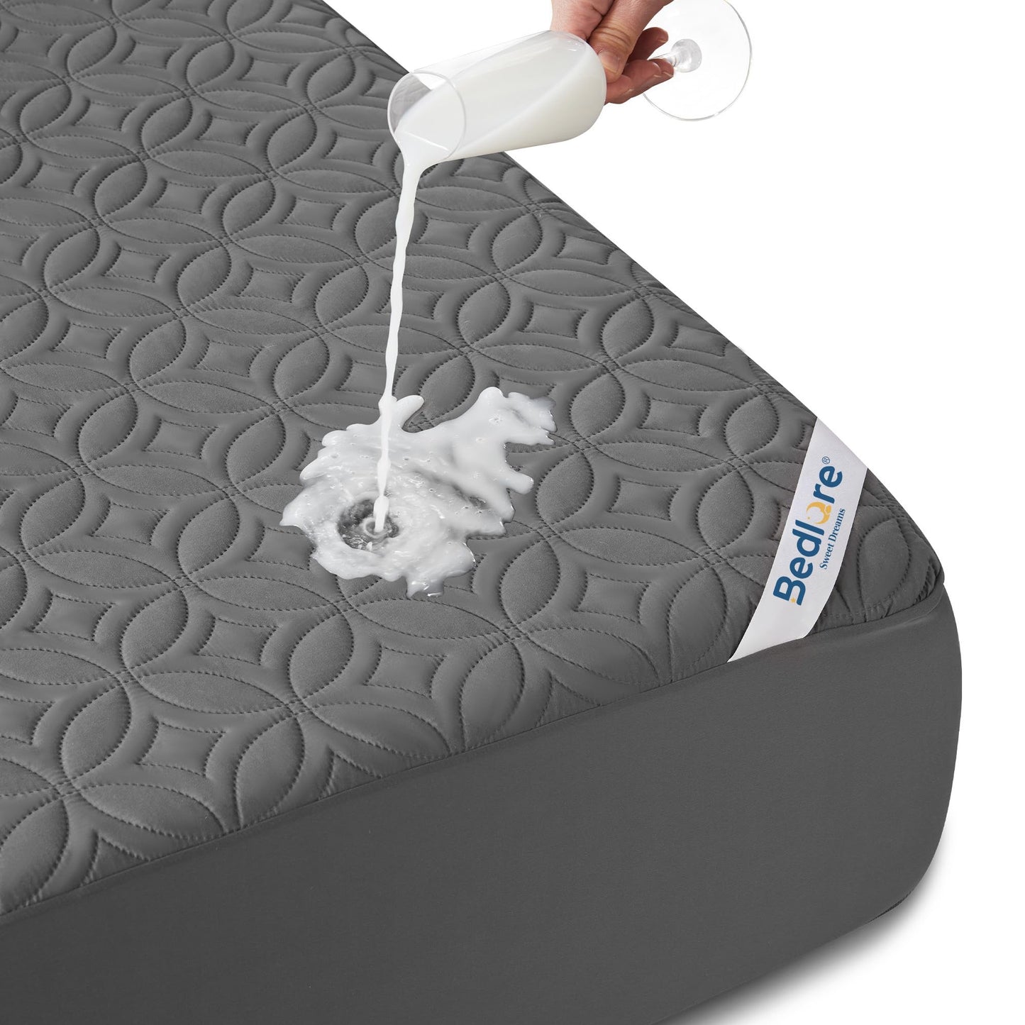 Quilted Waterproof Mattress Protector Deep Pocket Breathable Fitted Mattress Cover