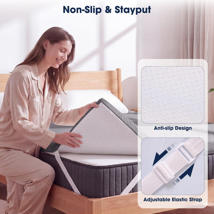 VALUXE Gel Memory Foam Mattress Topper with Washable Cover