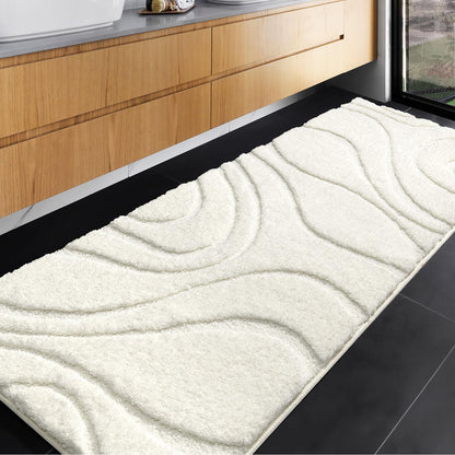 Plush Microfiber Bath Rug Non Slip Absorbent Bathroom Floor Mat Machine Washable