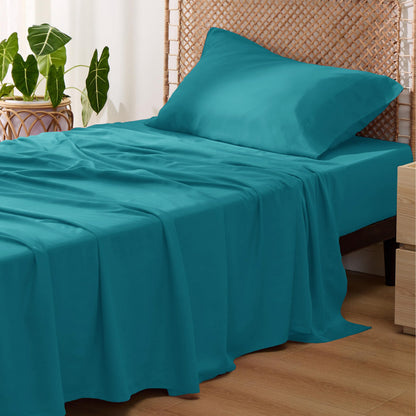Bamboo Cooling Sheet Set Deep Pocket Silky Breathable Hotel Luxury Bedding