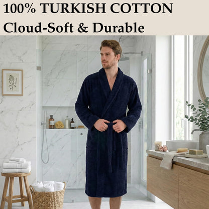 Turkish Cotton Terry Bathrobe Men Soft Absorbent Spa Hotel Robe