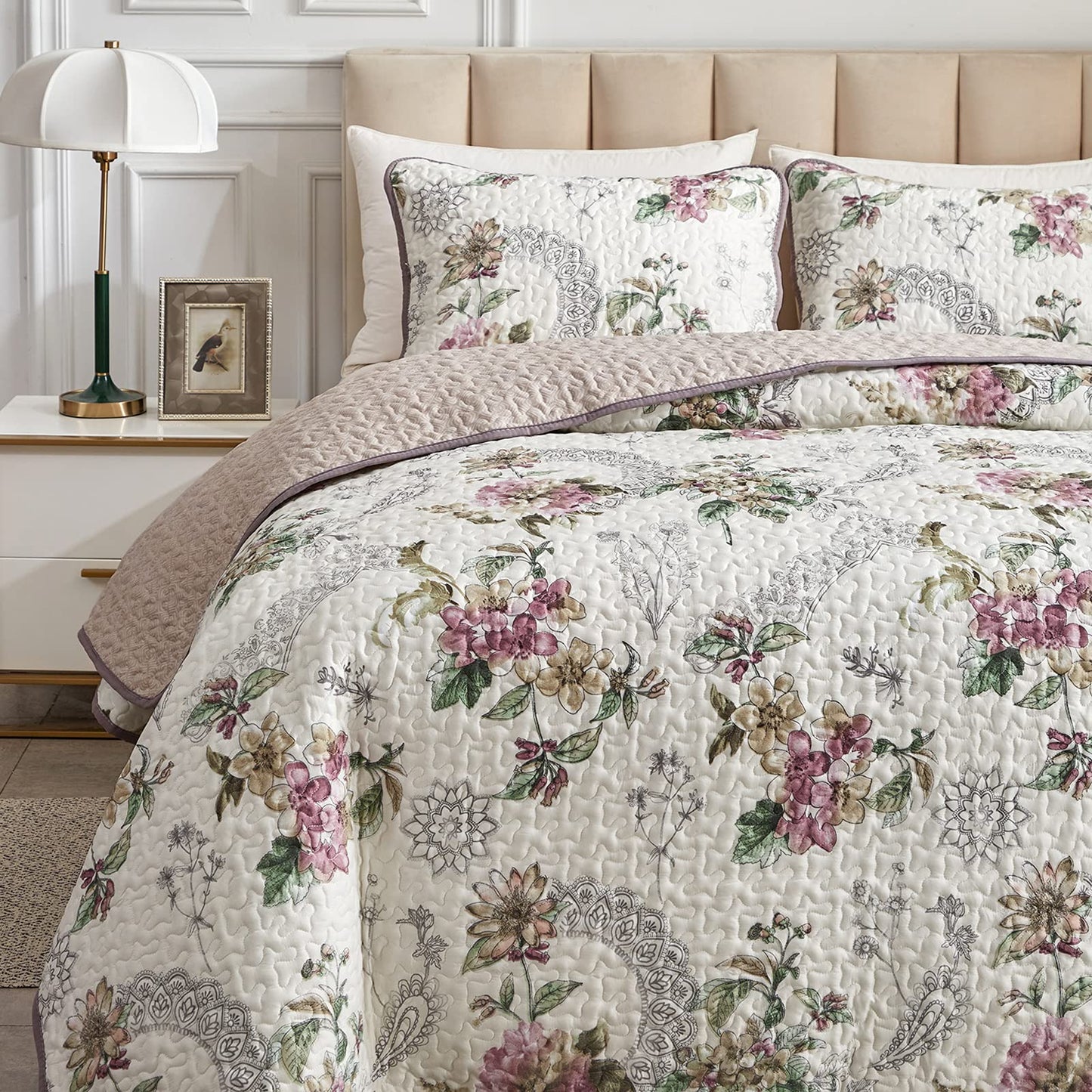 Flysheep Floral Quilt Set-QST1