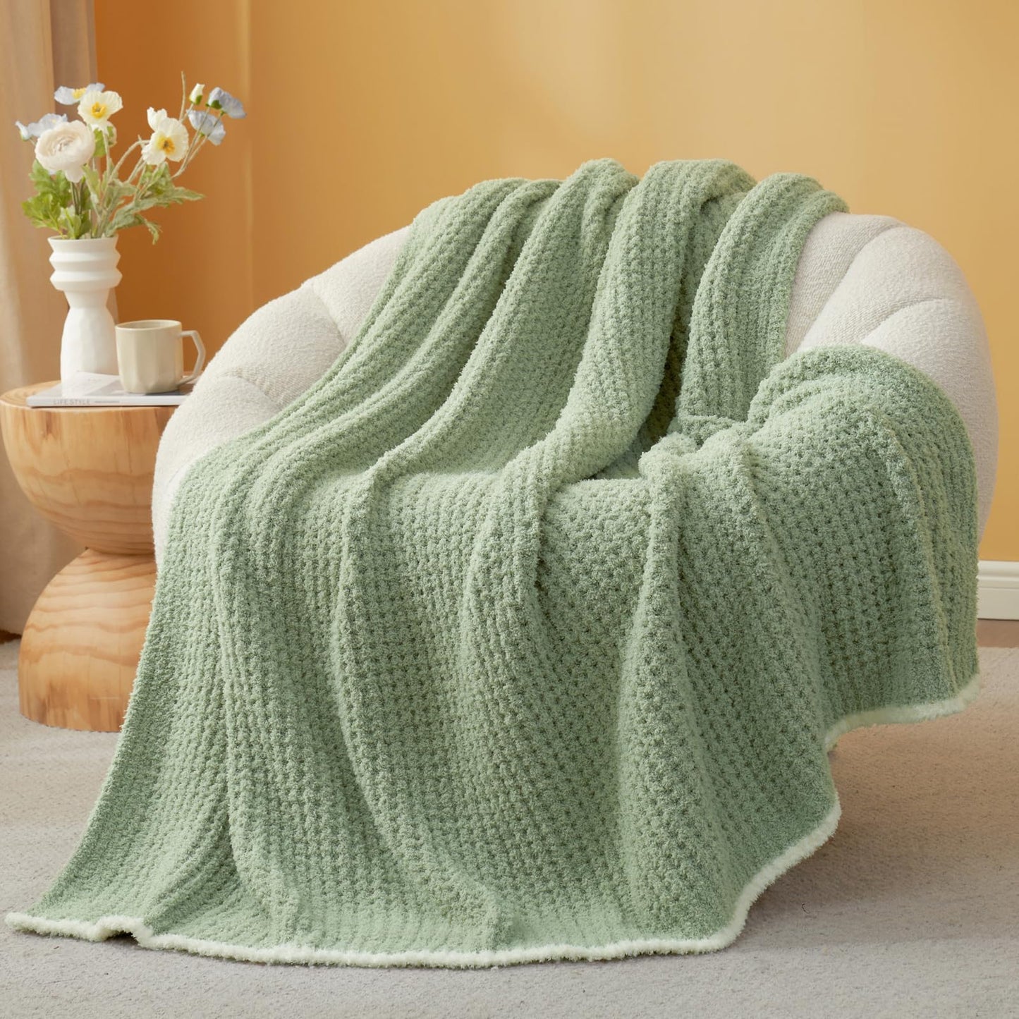 Waffle Throw Blanket Ultra Soft Lightweight Couch Bed Sofa Blanket