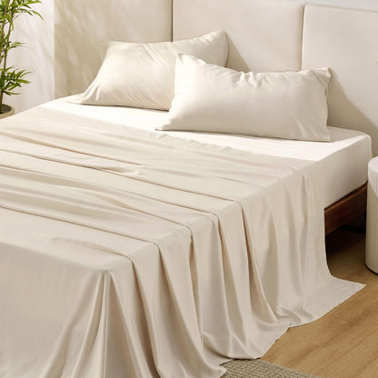 Bamboo Cooling Sheet Set Deep Pocket Silky Breathable Hotel Luxury Bedding