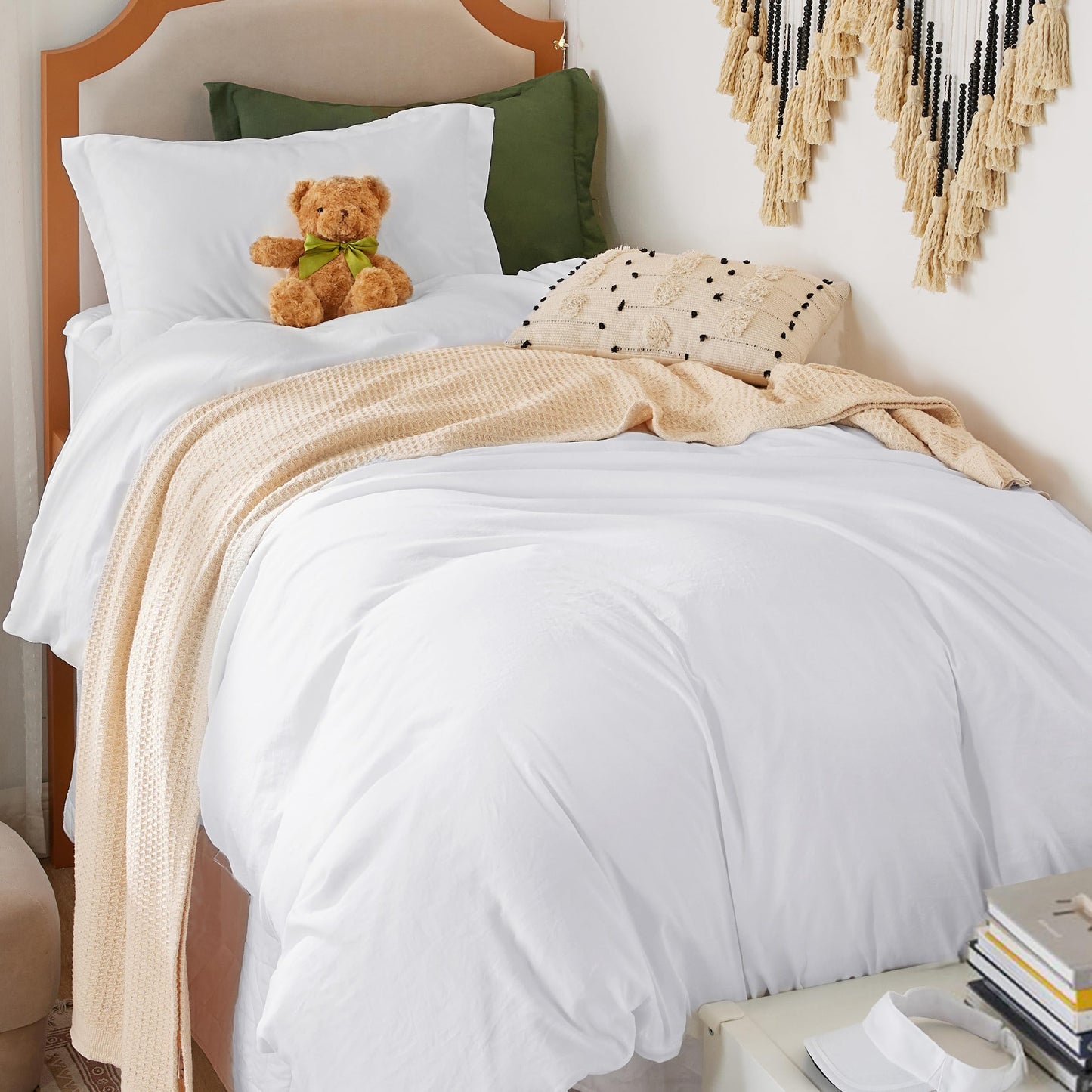 Soft Prewashed Duvet Cover Set Zipper Closure Pillow Covers Lightweight Bedding