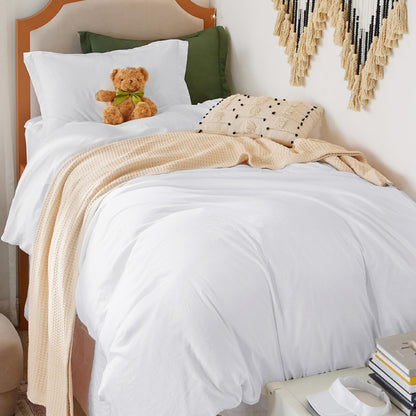 Soft Prewashed Duvet Cover Set Zipper Closure Pillow Covers Lightweight Bedding