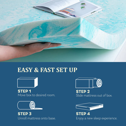EGO Topper Cal King Memory Foam Mattress Topper