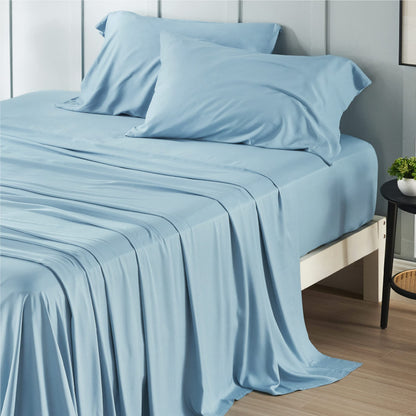 Bamboo Cooling Sheet Set Deep Pocket Silky Breathable Hotel Luxury Bedding