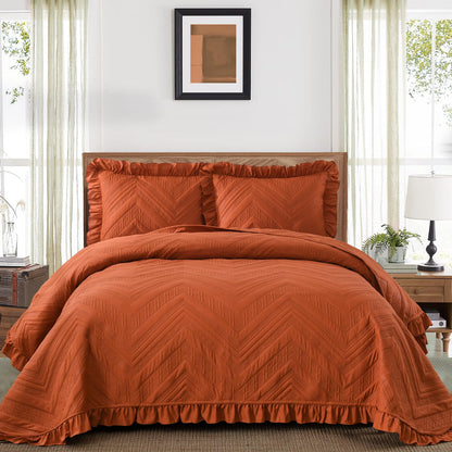 DJY Quilt Set Paisley Bedspread Soft Microfiber Bedding Set for All Season