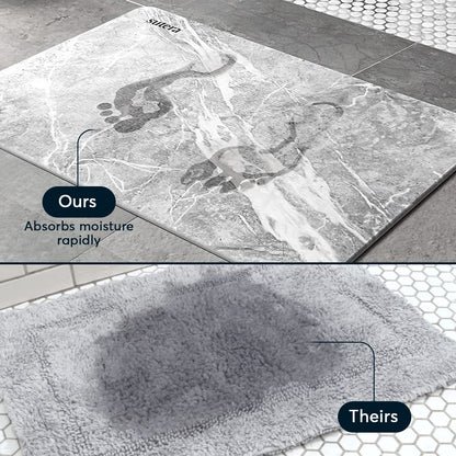 Diatomaceous Earth Bath Mat Quick Dry Non Slip Absorbent Bathroom Floor Mat
