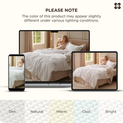 Cotton Waffle Weave Duvet Cover Set 100% Breathable All Season Bedding