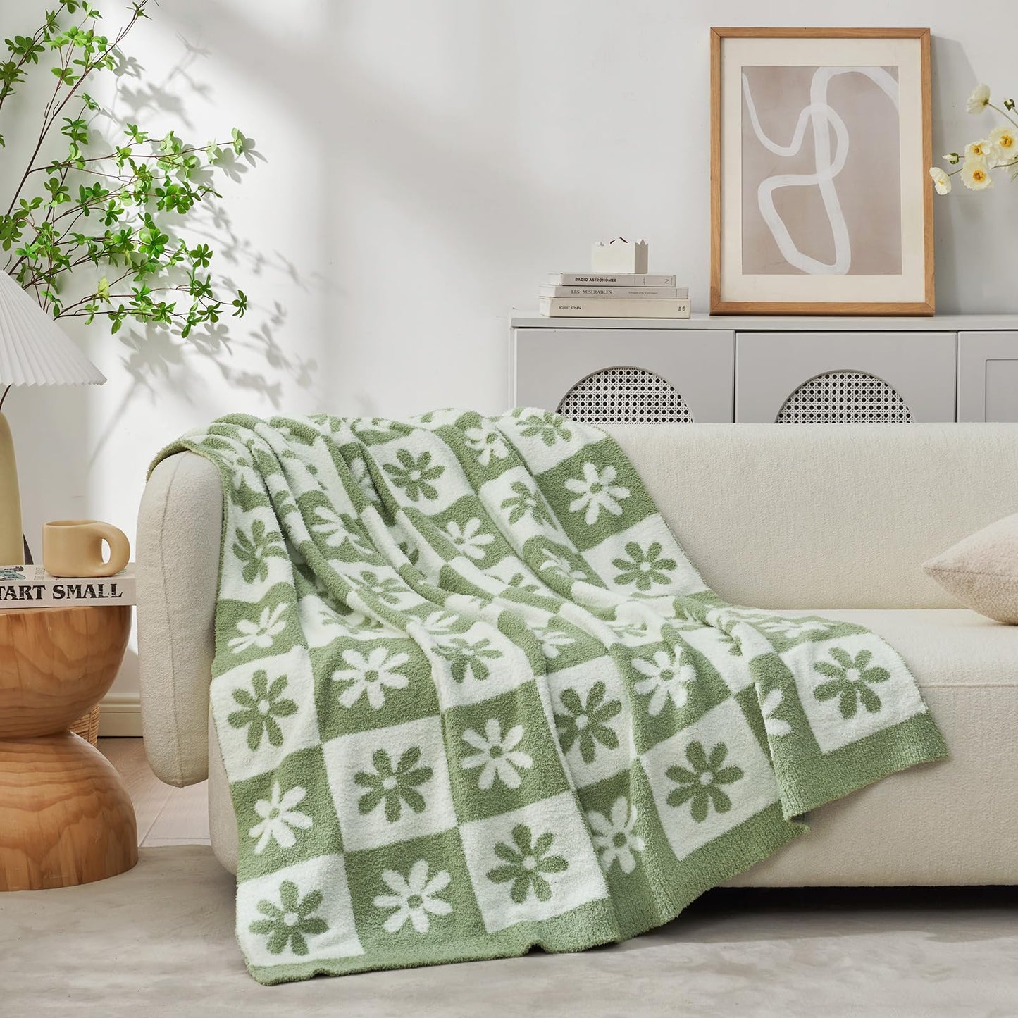 Checkered Microfiber Throw Blanket Soft Couch Sofa Bed Decorative Blanket