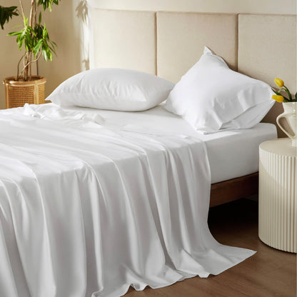 Bamboo Cooling Sheet Set Deep Pocket Silky Breathable Hotel Luxury Bedding
