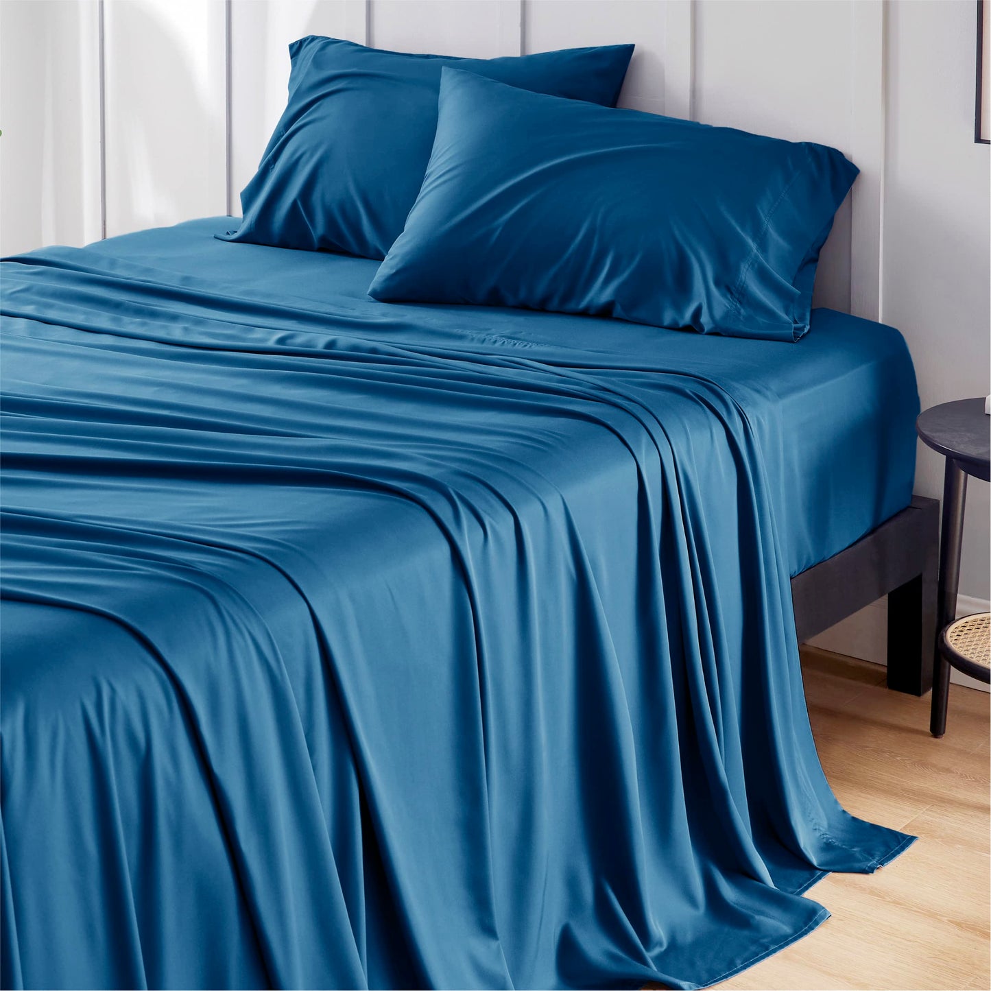 Bamboo Cooling Sheet Set Deep Pocket Silky Breathable Hotel Luxury Bedding