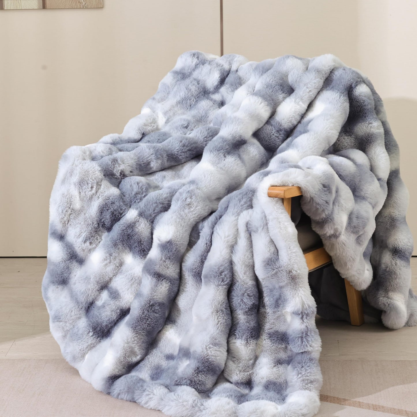 Fluffy Faux Fur Throw Blanket Soft Plush Thick Couch Bed Blanket