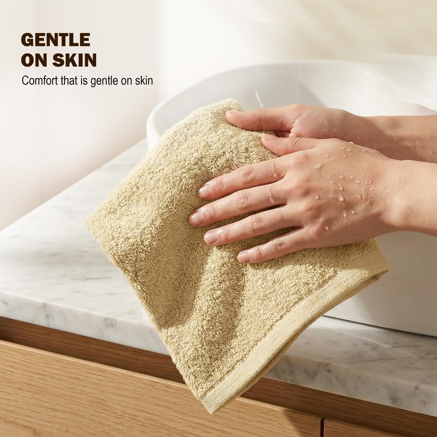 Cotton Washcloth Set Ring Spun Soft Absorbent Face Cloths Premium Towels