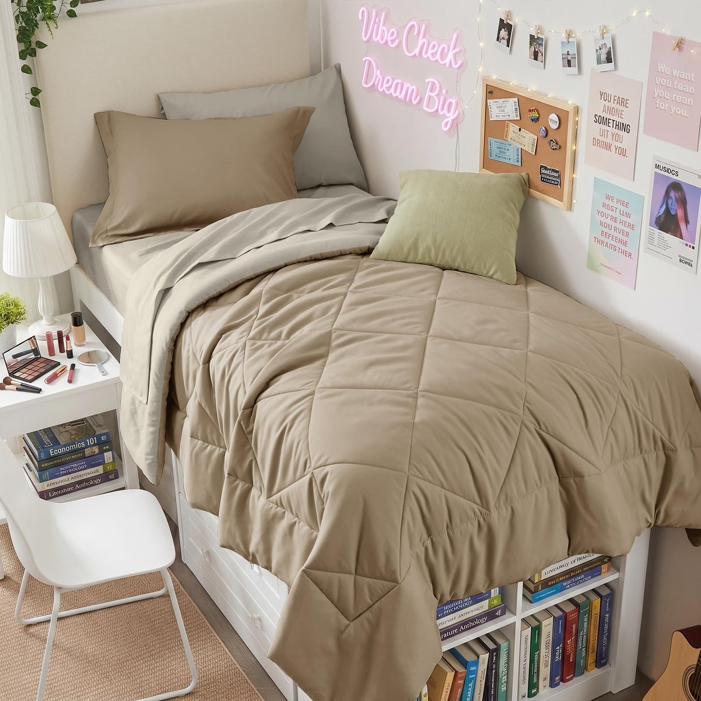 Comforter Set 7 Piece Bed in a Bag All Season Down Alternative Bedding