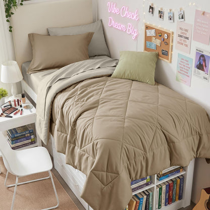Comforter Set 7 Piece Bed in a Bag All Season Down Alternative Bedding